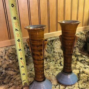 Larry Watson Handmade Ceramic Vases or Candlesticks